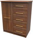Faye Walnut Effect 1 Door Midi Wardrobe