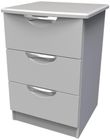 Flora Grey Ash 3 Drawer Bedside Cabinet