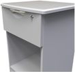 Flora Grey Ash 1 Drawer Bedside Table with Lock
