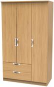 Flora Oak Effect 3 Door Triple Wardrobe - LHF 2 Drawers