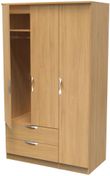 Flora Oak Effect 3 Door Triple Wardrobe - LHF 2 Drawers