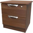Flora Walnut Effect 2 Drawer Bedside Cabinet with Lock