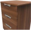 Flora Walnut Effect 3 Drawer Bedside Cabinet