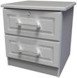 Gina Grey Ash 2 Drawer Bedside Cabinet with Lock