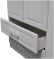 Gina Grey 3 Door Triple Wardrobe - LHF 2 Drawers