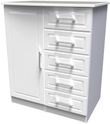 Gina White 1 Door Midi Wardrobe