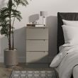 Milan Grey 3 Drawer Bedside Cabinet