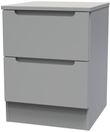 Milan Grey 2 Drawer Bedside Cabinet