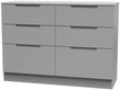 Milan Grey 6 Drawer Midi Chest