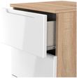 Milan White Gloss and Oak Effect 5 Drawer Narrow Chest