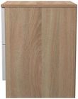 Milan White Gloss and Oak Effect 2 Drawer Bedside Cabinet