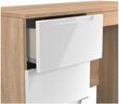 Milan White Gloss and Oak Effect 3 Drawer Single Dressing Table