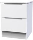 Milan White Gloss 2 Drawer Bedside Cabinet