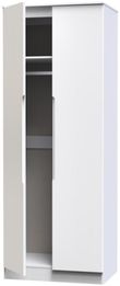 Milan White Gloss 2 Door Plain Tall Wardrobe