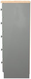 Norfolk Grey and Oak Effect 5 Drawer Narrow Chest