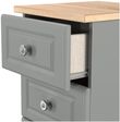 Norfolk Grey and Oak Effect 5 Drawer Narrow Chest