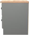 Norfolk Grey and Oak Effect Oak 2 Drawer Bedside Cabinet