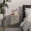 Norfolk Grey and Oak Effect Oak 2 Drawer Bedside Cabinet