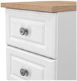 Norfolk White and Oak Effect 3 Drawer Bedside Cabinet