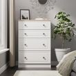 Norfolk White and Oak Effect 4 Drawer Deep Chest