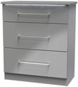 Paris Grey Gloss 3 Drawer Deep Chest