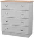 Sussex Grey and Oak Effect 4 Drawer Chest
