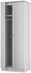 Sussex Grey and Oak Effect 2 Door Plain Tall Wardrobe