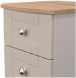 Sussex Cashmere and Oak Effect Oak 2 Drawer Bedside Cabinet