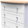 Sussex White and Oak Effect 5 Drawer Chest