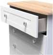 Sussex White and Oak Effect 5 Drawer Chest