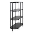 Vita Black Melamine Curved Open Shelving Unit