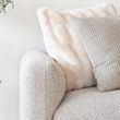 Salvador Light Grey Boucle Fabric Lounge Sofa with Black Legs - RHF