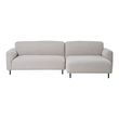 Salvador Light Grey Boucle Fabric Lounge Sofa with Black Legs - RHF