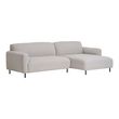 Salvador Light Grey Boucle Fabric Lounge Sofa with Black Legs - RHF