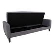 Milton Dark Grey Fabric Click Clack Sofa Bed with Black Legs