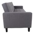 Milton Dark Grey Fabric Click Clack Sofa Bed with Black Legs