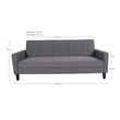 Milton Dark Grey Fabric Click Clack Sofa Bed with Black Legs
