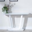 Athos White Glass Console Table