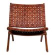 Perugia Brown Leather Folding Chair