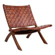 Perugia Brown Leather Folding Chair