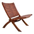 Perugia Brown Leather Folding Chair