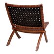 Perugia Brown Leather Folding Chair