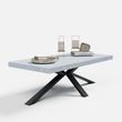 Ezra Grey Coffee Table with Black Spider Legs