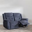 Dudley Silvano Blue Fabric 2 Seater Recliner Sofa