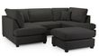 Carnaby Classic Black Fabric U Shape Corner Sofa Suite