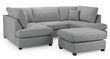 Carnaby Classic Grey Fabric U Shape Corner Sofa Suite