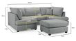 Carnaby Classic Grey Fabric U Shape Corner Sofa Suite