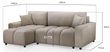 Luki Mocha Fabric Left Hand Facing Corner Sofabed with Storage