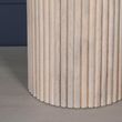Ribbed Mango Wood Round Occasional Side Table