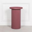 Ribbed Damson Mango Wood Round Occasional Side Table
